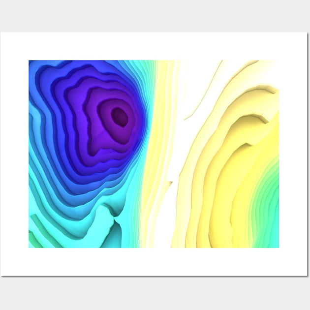 Abstract Colorful Surface Rim with Stripe Wall Art by HappyGiftArt